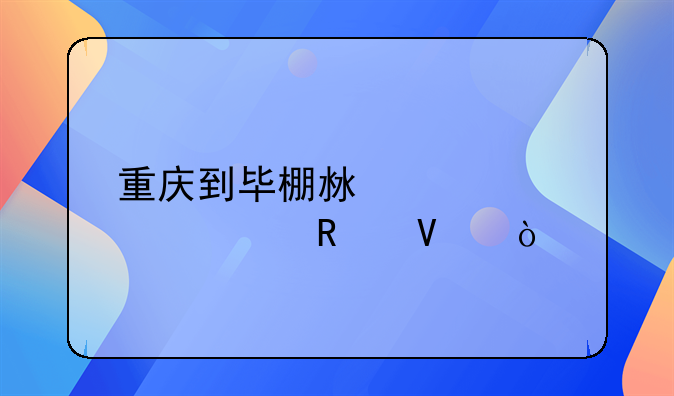 重慶到畢棚溝自駕游攻略？